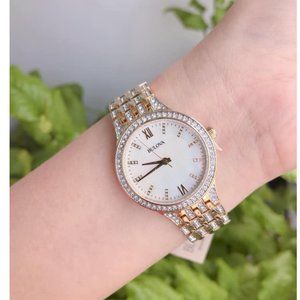 Bulova Diamond Accent Gold Tone 32mm Watch